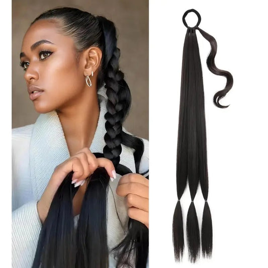 🔥Hot Sale 49% OFF - 💇♀️DIY Long Braid Ponytail Extension with Elastic Tie✨