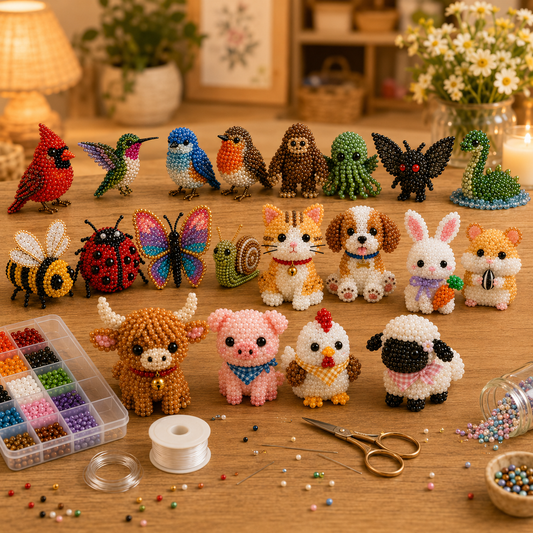 🧵🐦 3D Beaded Animal DIY Kit | Perfect Gift for Craft & Animal Lovers ✨