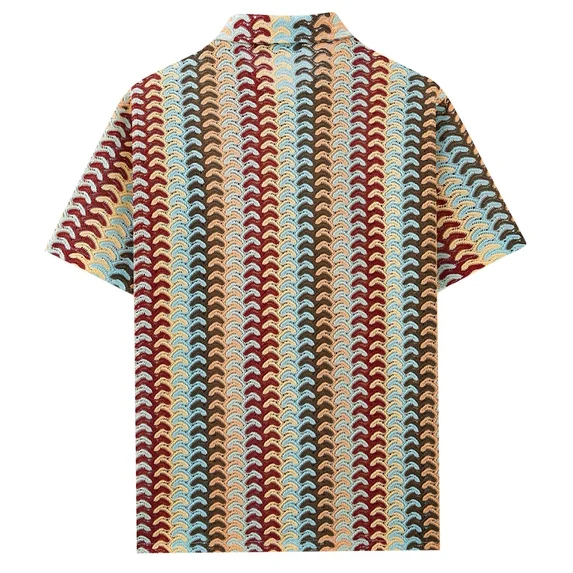 🔥Men’s Color-Block Crochet Knit Shirt
