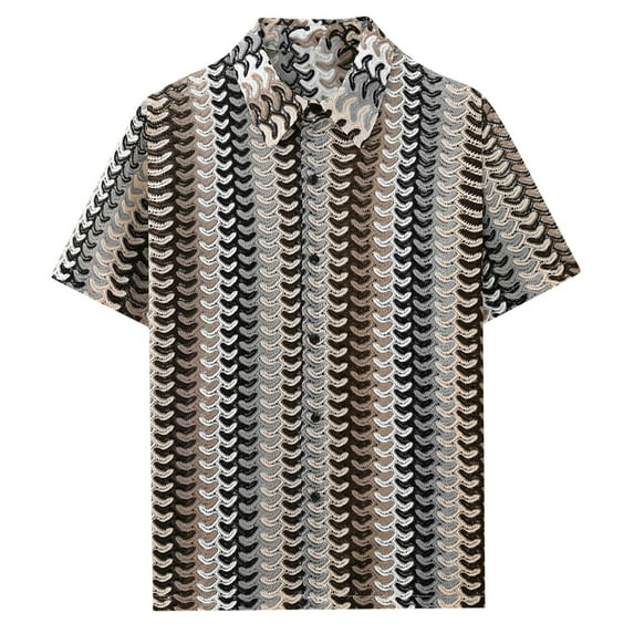 🔥Men’s Color-Block Crochet Knit Shirt