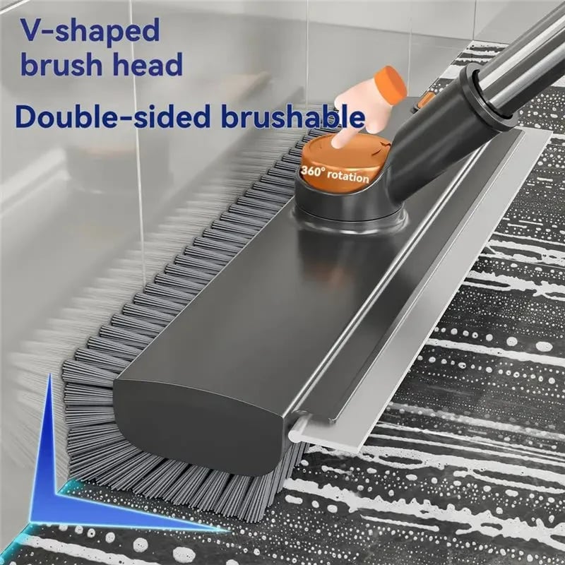 Banish Dirt Instantly! 🧹Deep Clean Floor Brush with V-Shaped Bristles ✨ Perfect for Kitchen, Patio & Hardwood Floors 🏡