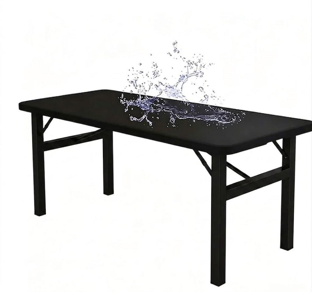 🔥Reusable Stretchy Fabric Table Cover with Elastic Edge💦Spill-Proof & Wind-Resistant! 🌬️