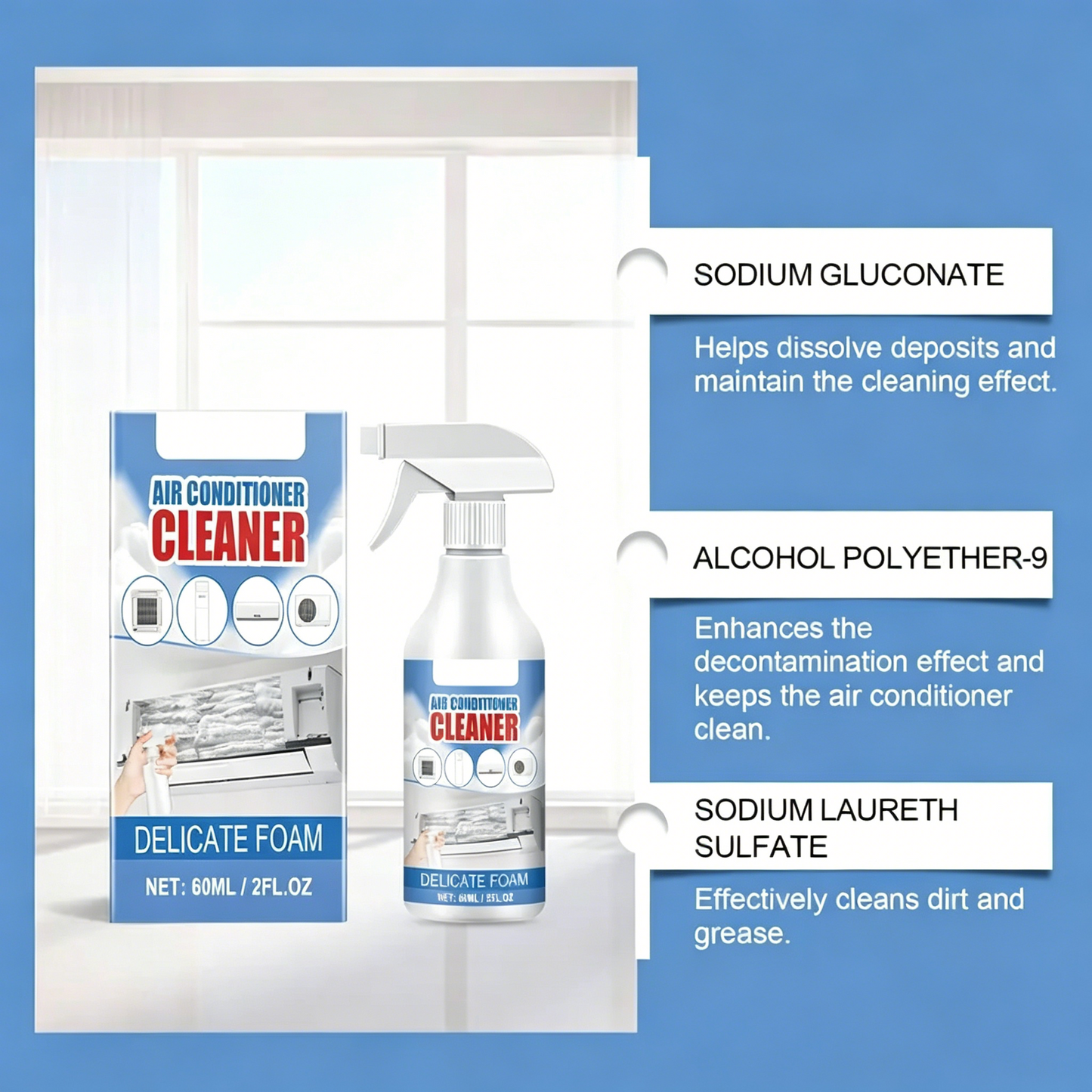 💨 No-Dismantling Foam Air Conditioner Cleaner