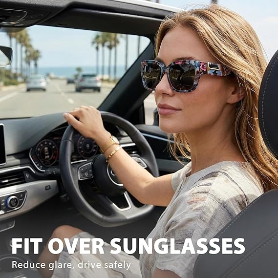 🔥Polarized Fit Over Sunglasses for Women🕶️ – UV400 Protection for Prescription Glasses ✨