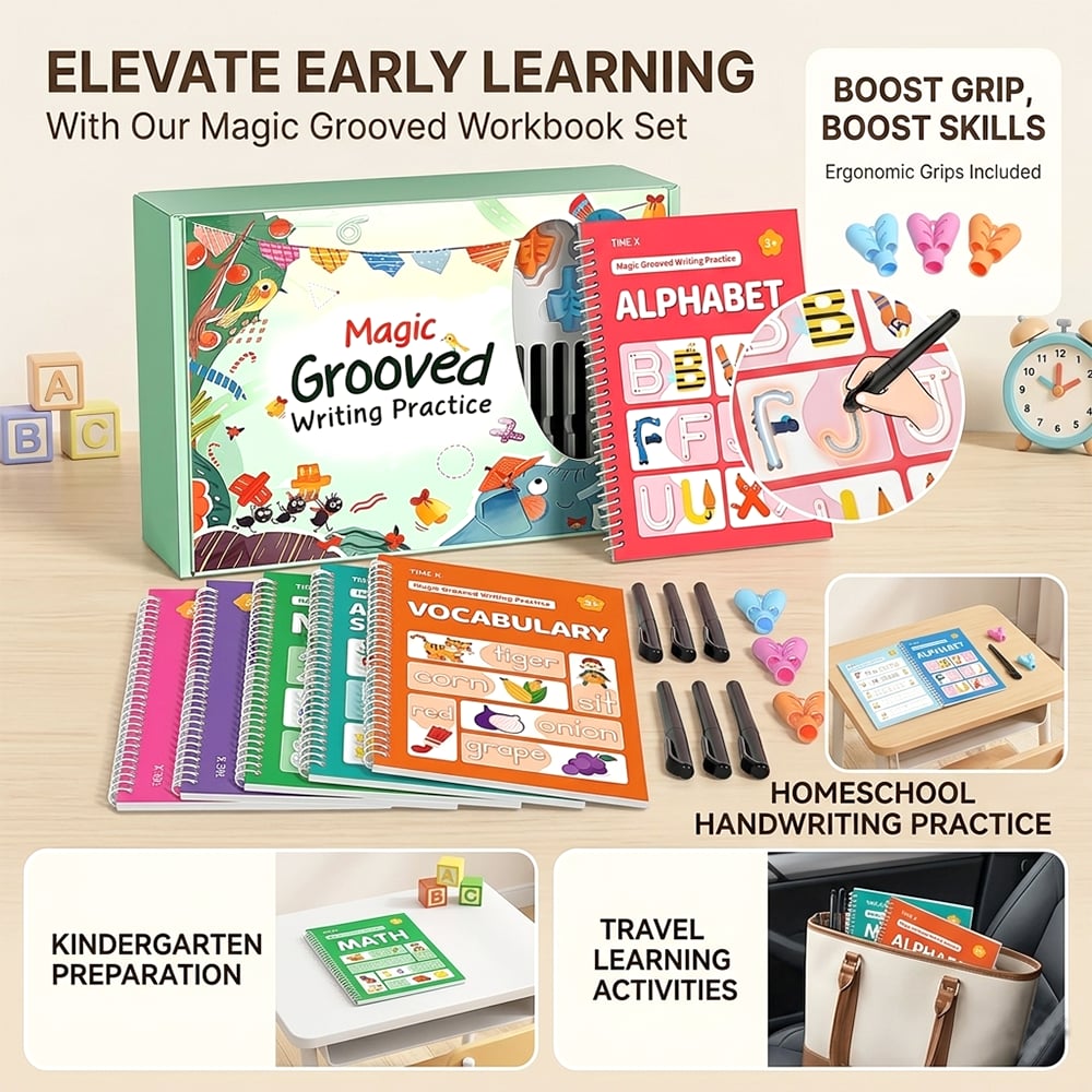 ✏️📚 Writing Workbook Set for Kids Ages 3–8