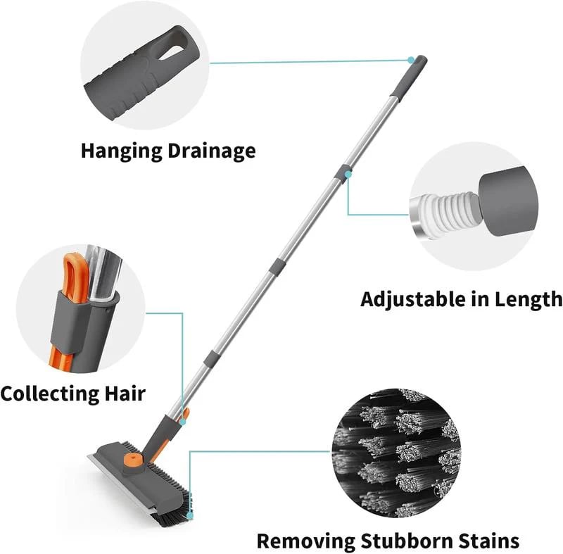 Banish Dirt Instantly! 🧹Deep Clean Floor Brush with V-Shaped Bristles ✨ Perfect for Kitchen, Patio & Hardwood Floors 🏡