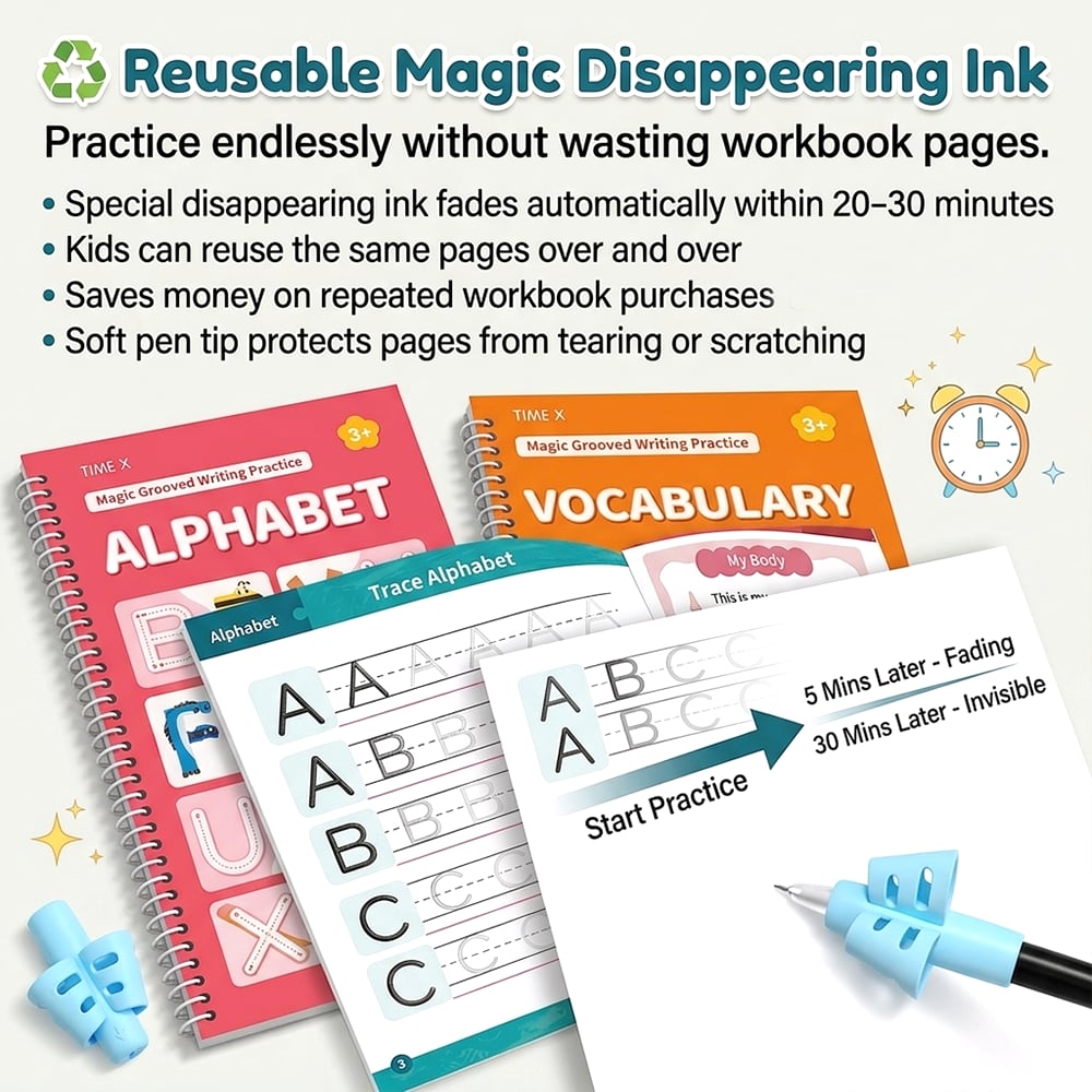 ✏️📚 Writing Workbook Set for Kids Ages 3–8