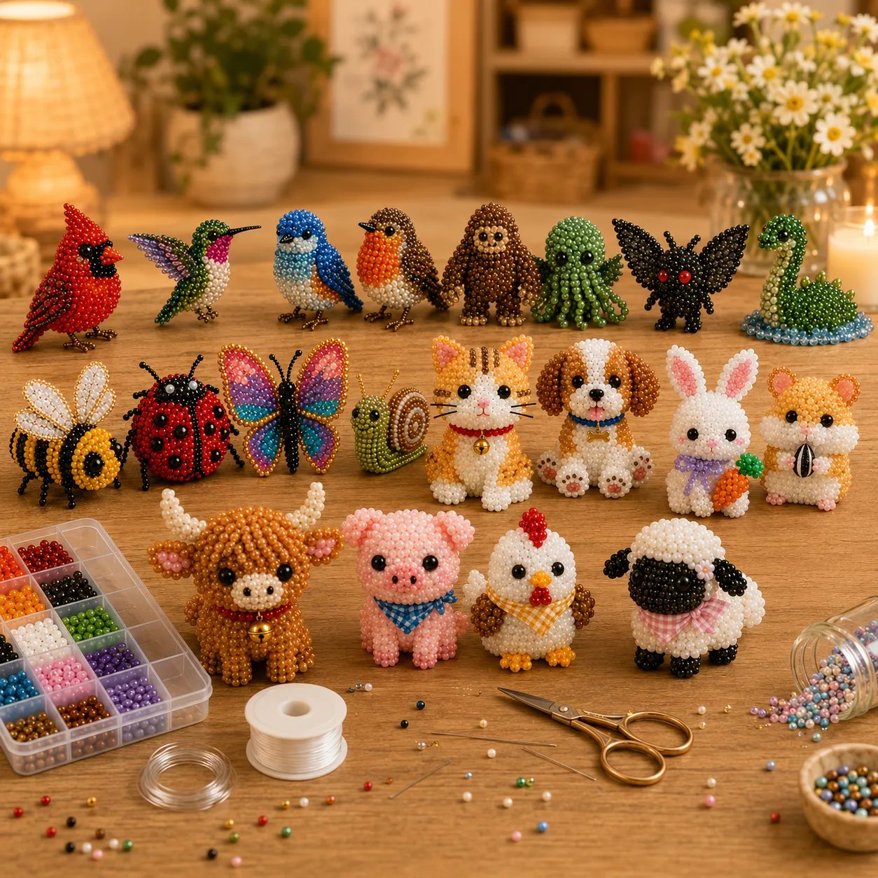 🔥Last Day 49% OFF -🧵✨Tiny 3D Beaded Animal DIY Kit