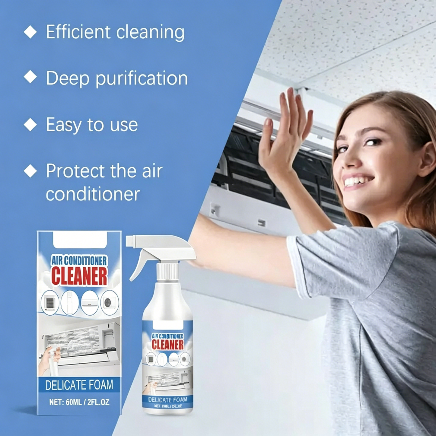 💨 No-Dismantling Foam Air Conditioner Cleaner