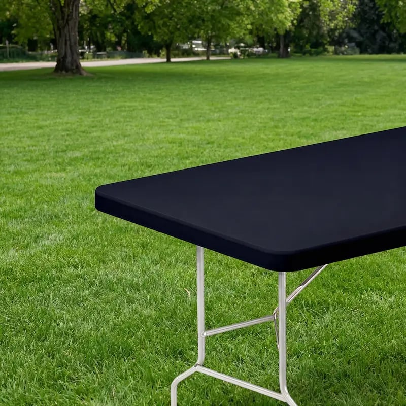 🔥Reusable Stretchy Fabric Table Cover with Elastic Edge💦Spill-Proof & Wind-Resistant! 🌬️