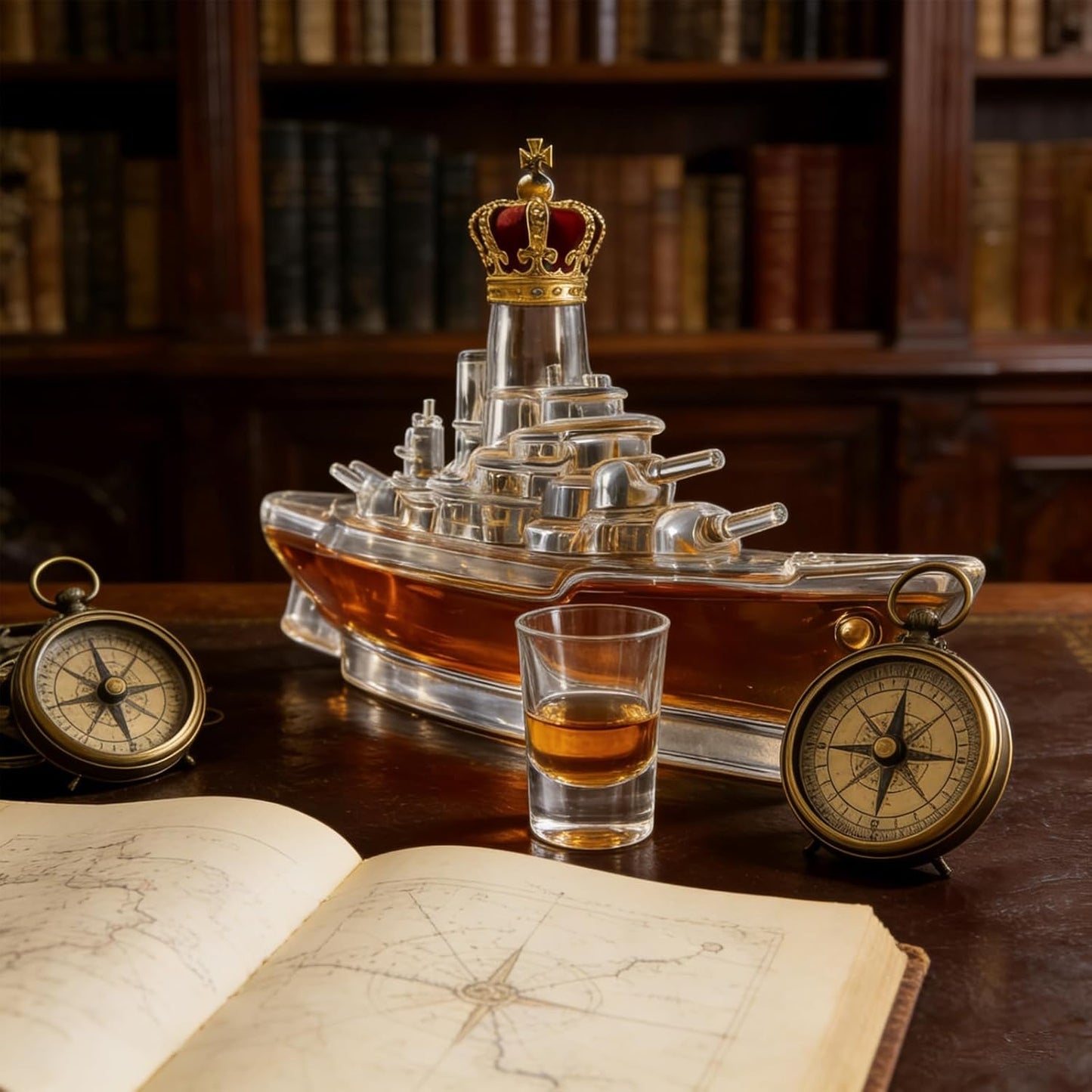 Whisky Decanter - Artistic Ship-shaped Glass Sculpture For Liquor Storage