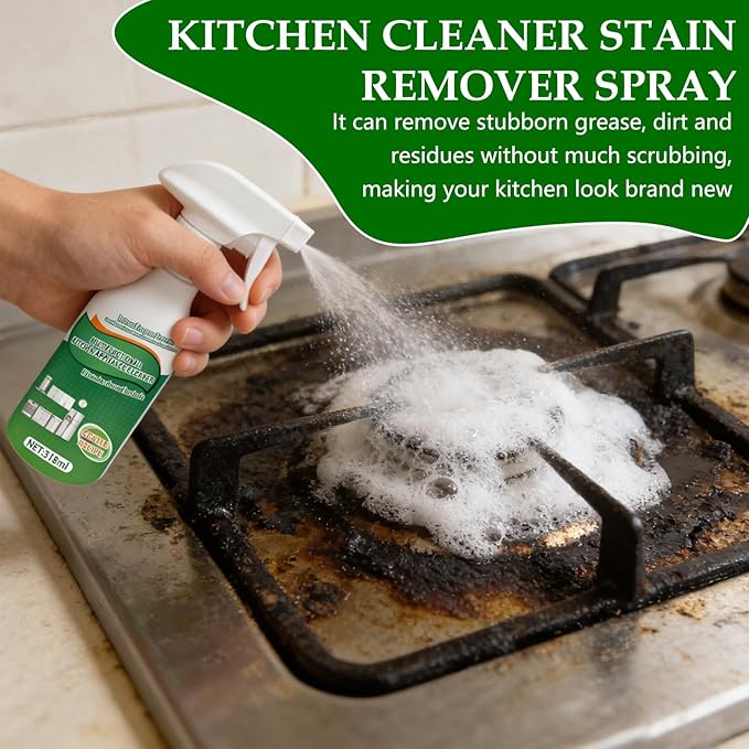 Professional Multi-Purpose Kitchen Degreaser Spray — Fast-Acting Enzymatic Formula ✨