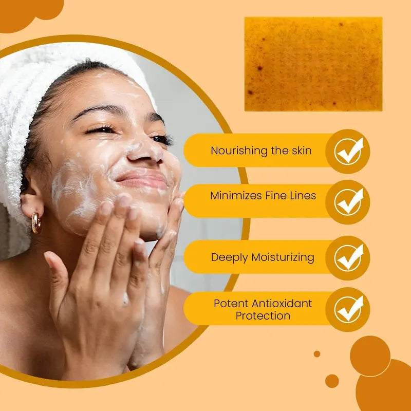 🍋 Lemon Turmeric &amp; Kojic Acid Brightening Cleansing Soap Bar