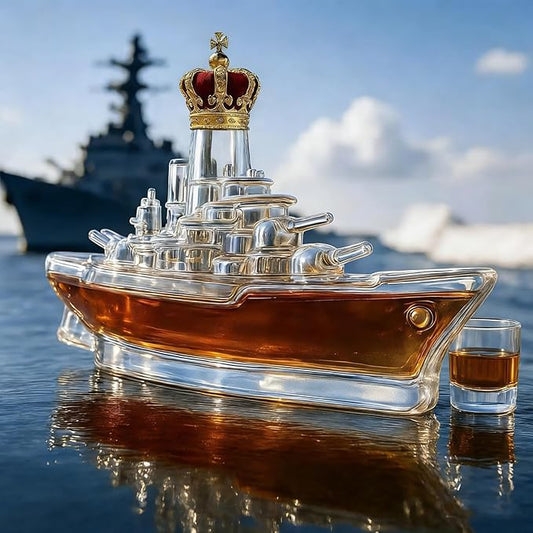 Whisky Decanter - Artistic Ship-shaped Glass Sculpture For Liquor Storage