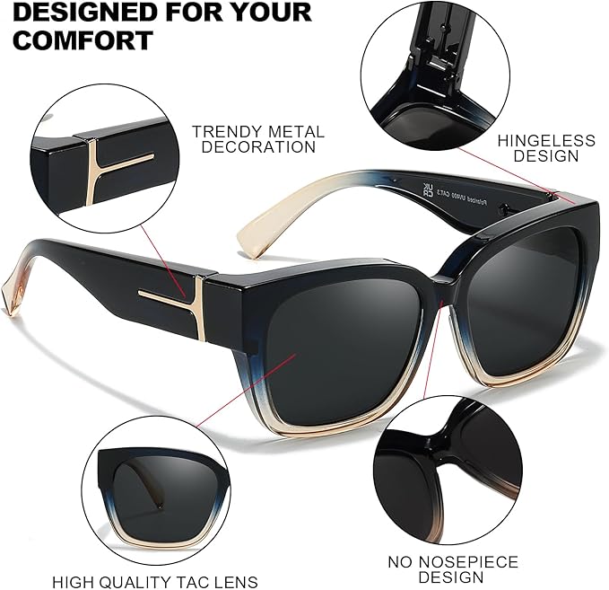 🔥Polarized Fit Over Sunglasses for Women🕶️ – UV400 Protection for Prescription Glasses ✨