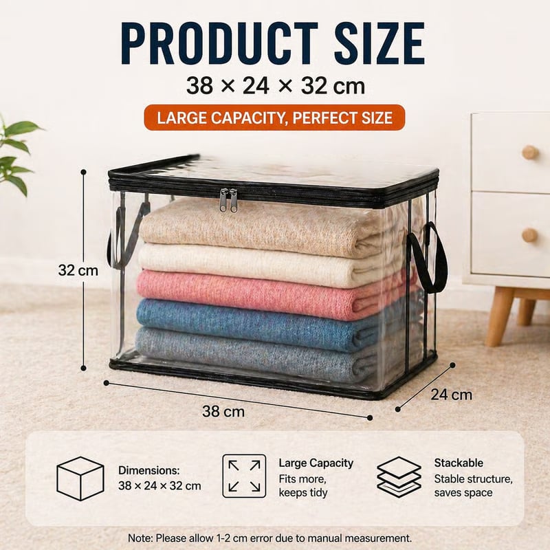 🧺Large Clear Storage Box✨ Keep Your Home Organized