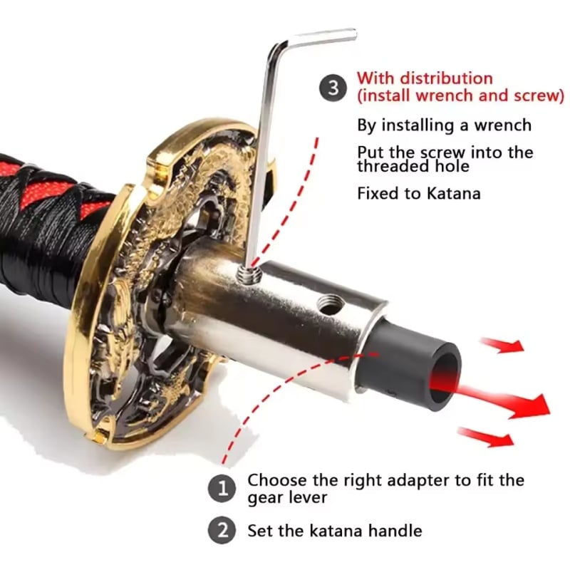 🔪Katana Gear Shift Knob – Transform Your Drive Into a Samurai Experience