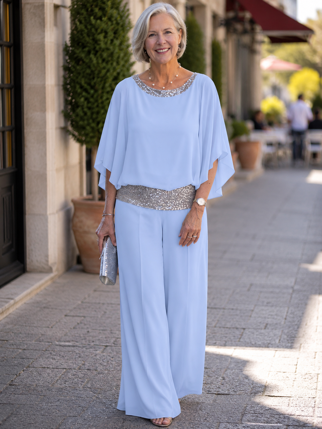 ✨ Women's Elegant Chiffon 2-Piece Pantsuit