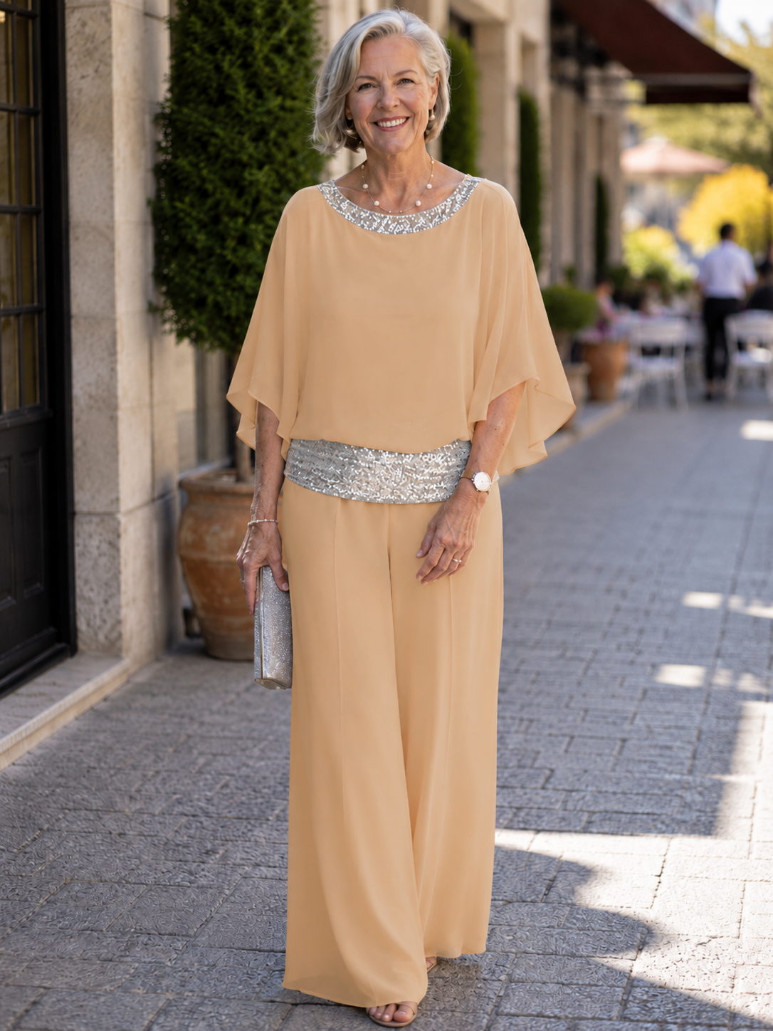 ✨ Women's Elegant Chiffon 2-Piece Pantsuit