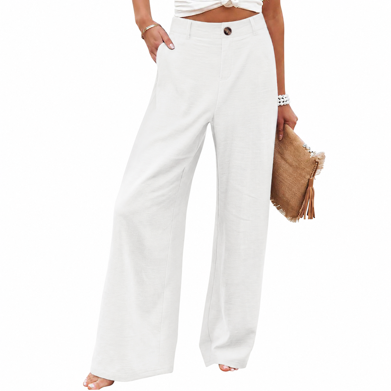☀️ Summer Obsession – Breezy Elastic Waist Linen Wide Leg Pants
