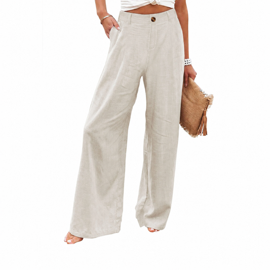 ☀️ Summer Obsession – Breezy Elastic Waist Linen Wide Leg Pants