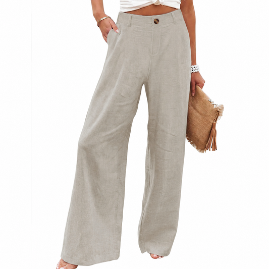 ☀️ Summer Obsession – Breezy Elastic Waist Linen Wide Leg Pants