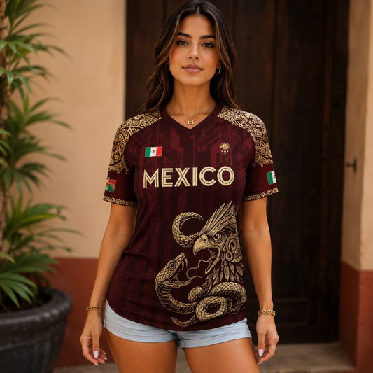 🦅 2026 Mexico Burgundy Sports T-Shirt
