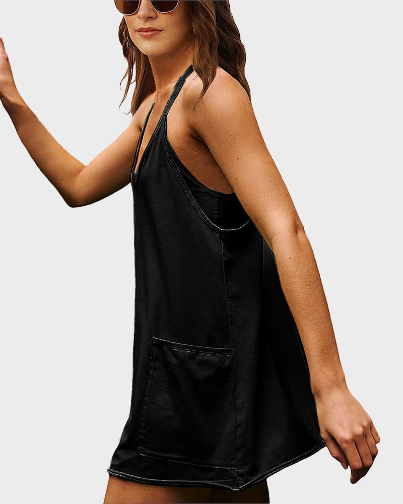 👗Women's Sporty Sleeveless Mini Built-in Shorts Dress