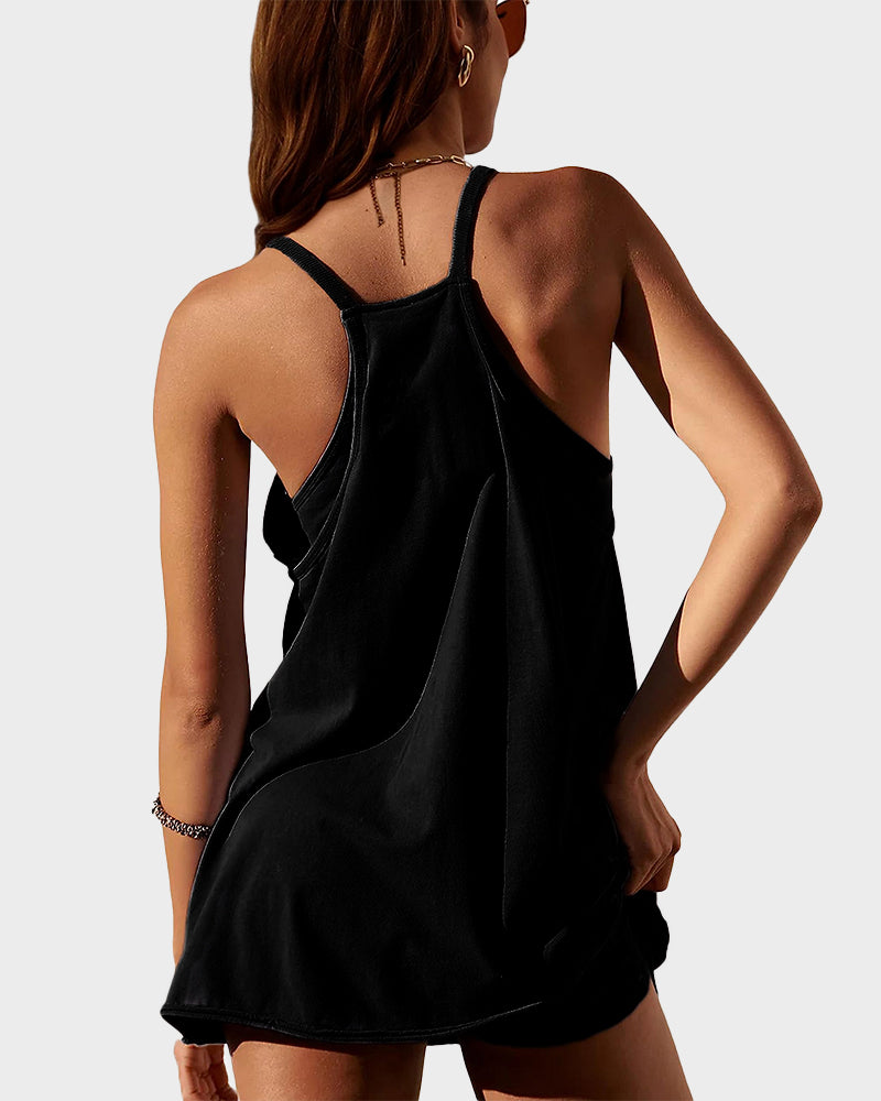 👗Women's Sporty Sleeveless Mini Built-in Shorts Dress