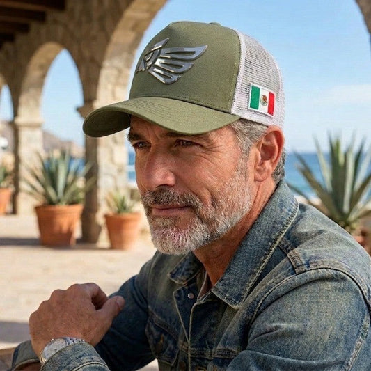 🔥🦅 Mexican Eagle Label Trucker Hat