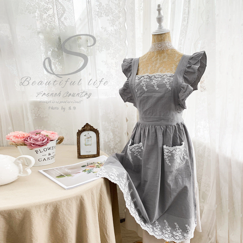 [Mother's Day gift] Cotton Apron 🌸100% cotton floral pattern, full-coverage gardening apron, suitable for flower shops and home use