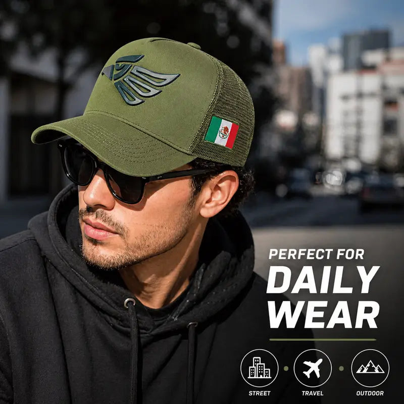 🔥🦅 Mexican Eagle Label Trucker Hat
