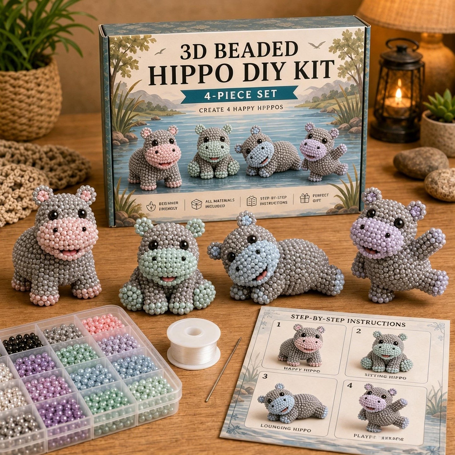🔥Last Day 49% OFF -🧵✨Tiny 3D Beaded Animal DIY Kit
