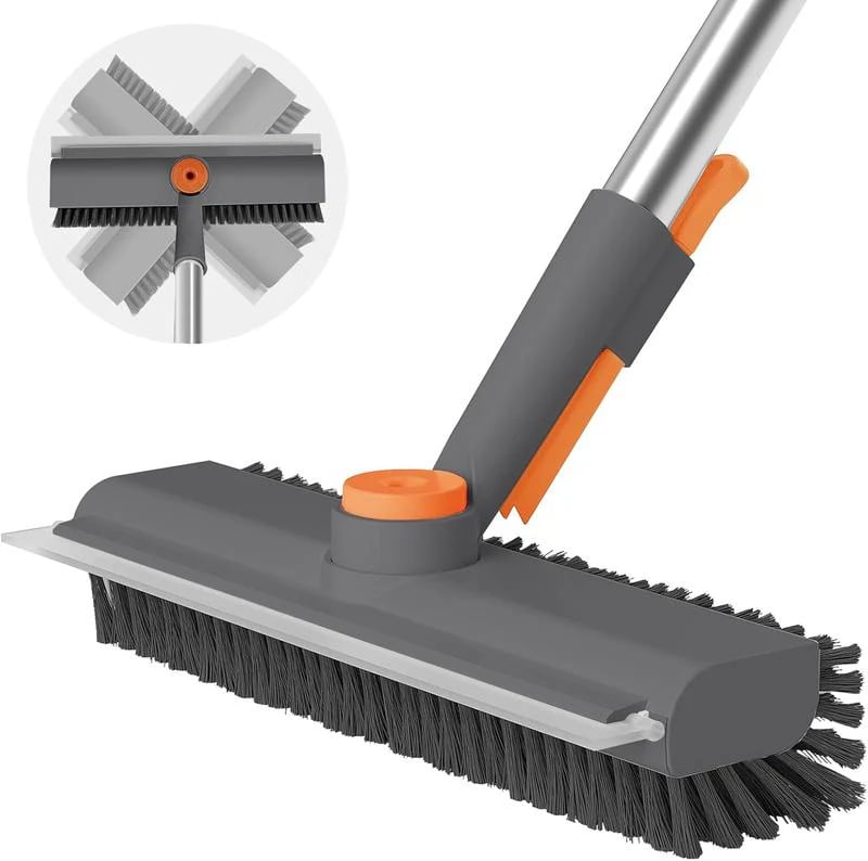 Banish Dirt Instantly! 🧹Deep Clean Floor Brush with V-Shaped Bristles ✨ Perfect for Kitchen, Patio & Hardwood Floors 🏡