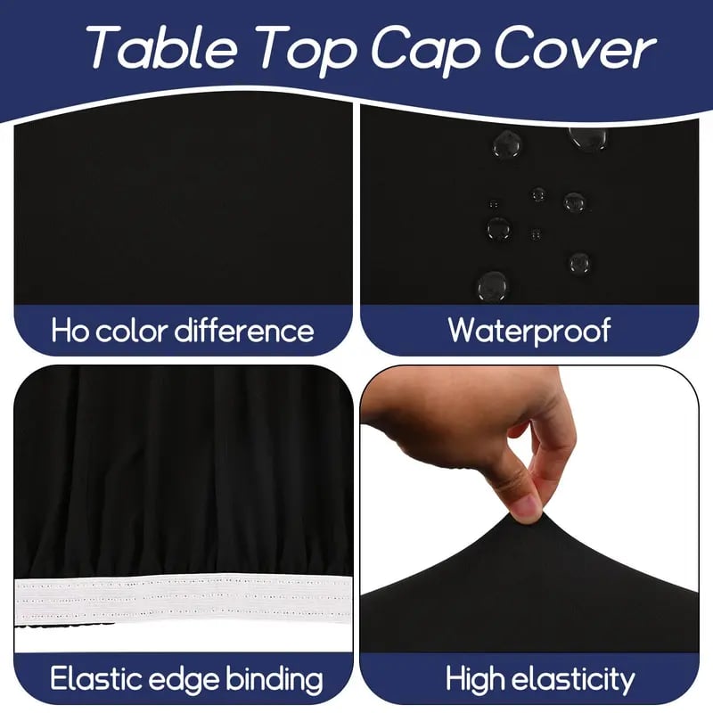 🔥Reusable Stretchy Fabric Table Cover with Elastic Edge💦Spill-Proof & Wind-Resistant! 🌬️