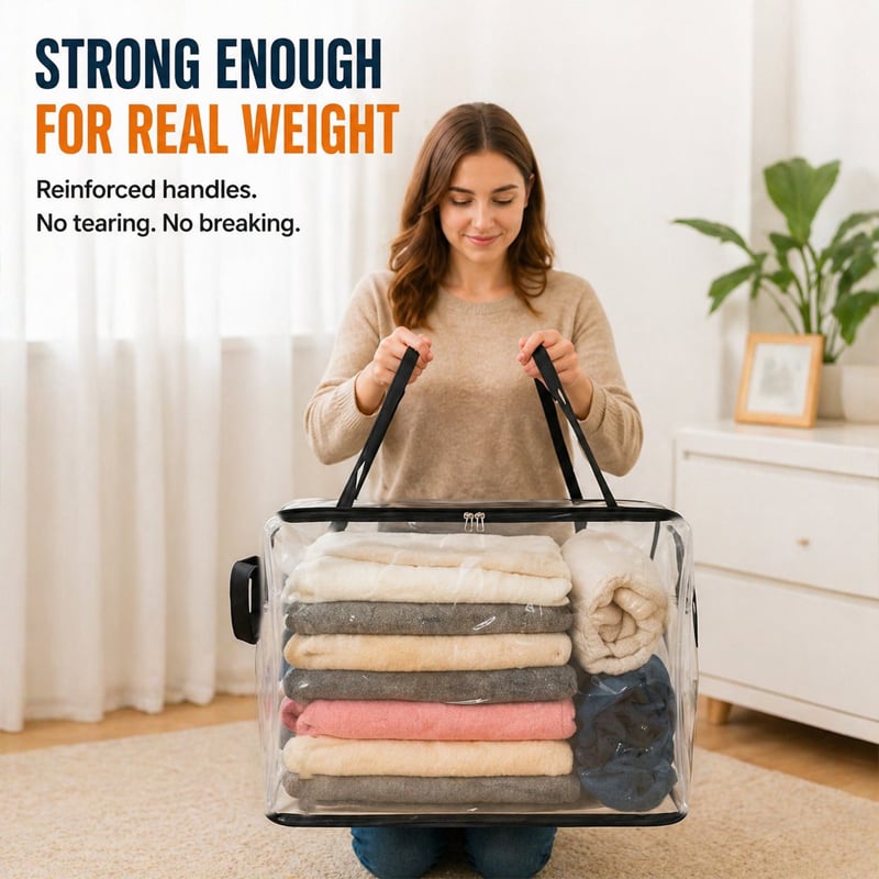 🧺Large Clear Storage Box✨ Keep Your Home Organized