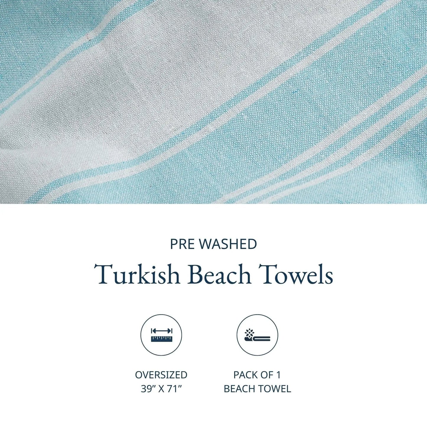Summer Breeze XL Flat-Weave Beach Towel 🏖️ Lightweight & Sand-Free Cotton