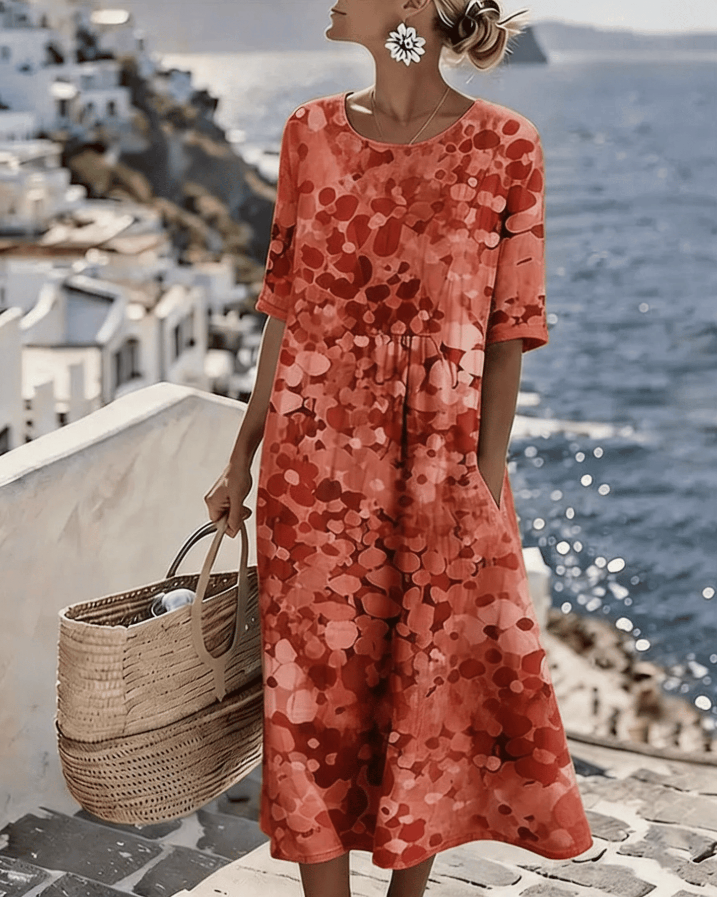 🌸Colour Bloom Watercolor Milk Silk Dress