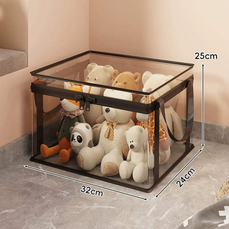 🏡 Clutter-Free Living: Heavy-Duty Transparent Storage Bins for Wardrobe, Closet & Toy Organization 🧸