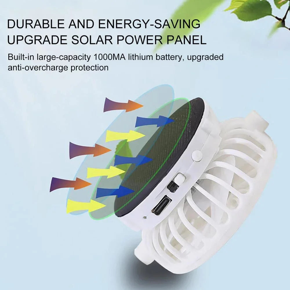 ☀️ Solar & USB Dual-Powered Fan Hat: UPF50+ breathable cooling baseball cap with 3-speed 360° adjustable whisper-quiet fan!