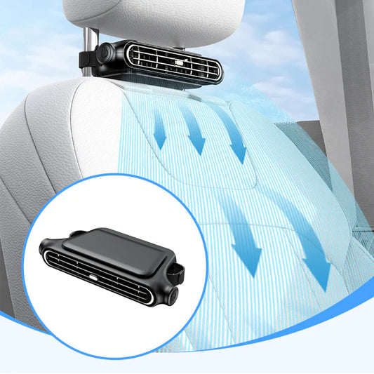 🚗 Dual-Turbine Car Seat Velcro Fan
